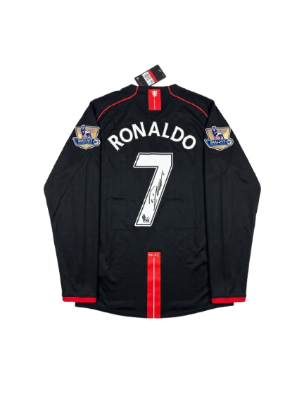 Playera Manchester United Retro Alternativa 07/08 Con el Nombre De CR7 y Autografo