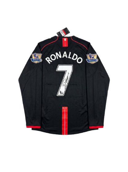 Playera Manchester United Retro Alternativa 07/08 Con el Nombre De CR7 y Autografo